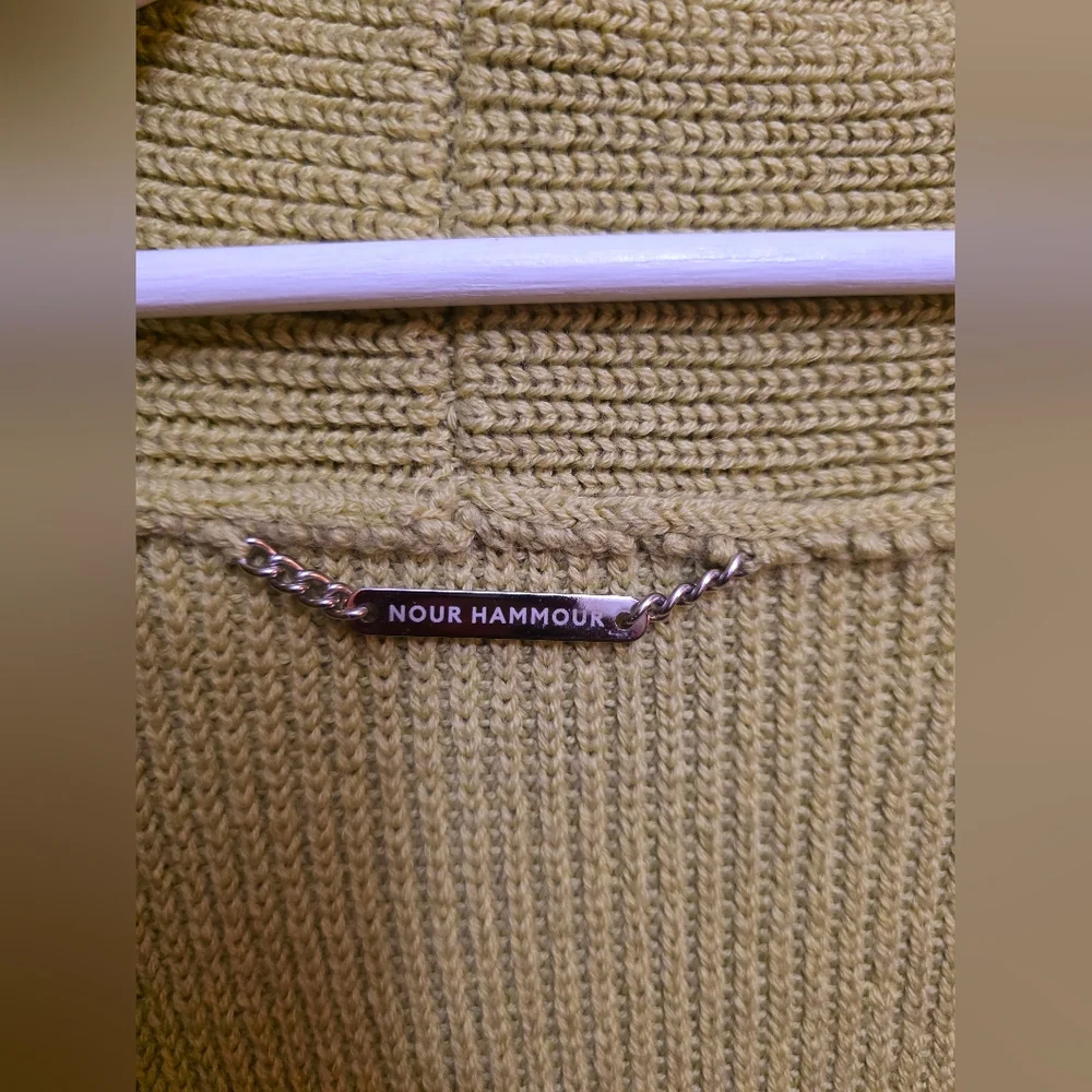 NOUR HAMMOUR Janis Cardigan in Pistachio Green France Size 36 - Picture 5 of 12